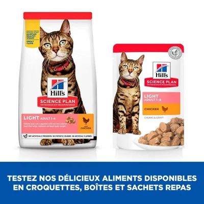 Hill's Croquettes pour chat Science Plan Adult Light Poulet