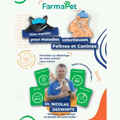 Farmapet - Test   2 en 1 détection maladie respiratoires du chat
