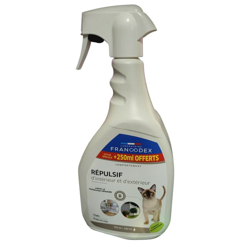 Francodex - Répulsif d'Intérieur et d'extérieur spray de 750 ml + 250 ml,