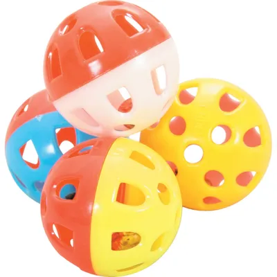 4 sphères grelot ø 3 cm jouet pour chat