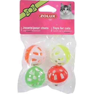 4 sphères grelot ø 3 cm jouet pour chat