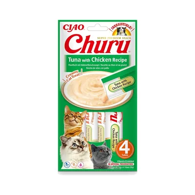 Inaba Churu Puré Atún con Pollo Snack Cremoso para gatos Inaba Churu Puré Atún con Pollo Snack Cremoso para gatos