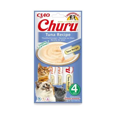 Inaba Churu Puré Atún Snack Cremoso para gatos Inaba Churu Puré Atún Snack Cremoso para gatos