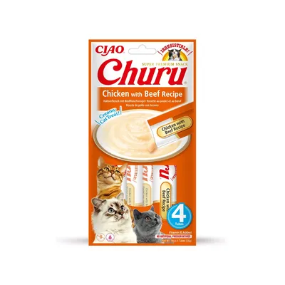 INABA FOODS – Churu Poulet & Boeuf – Sticks crémeux pour chat INABA FOODS – Churu Poulet & Boeuf – Sticks crémeux pour chat