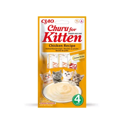 INABA FOODS  – Churu Kitten Poulet – Sticks crémeux pour chatons