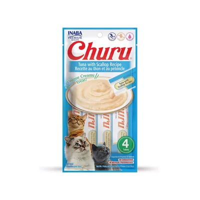 INABA FOODS – Churu Thon & Pétoncles – Sticks crémeux pour chat