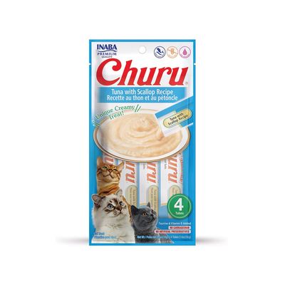 INABA FOODS – Churu Thon & Pétoncles – Sticks crémeux pour chat 1 article