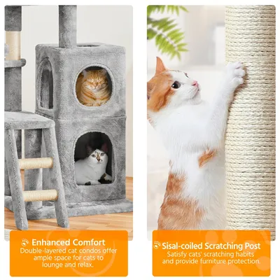 Yaheetech Arbre à Chat Multiniveau avec Échelle Niches