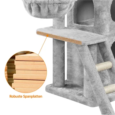 Kratzbaum Katzenbaum 94 cm für Katzen mit 2 Spielhaus Katzenmöbel Kratzbaum Katzenbaum 94 cm für Katzen mit 2 Spielhaus Katzenmöbel