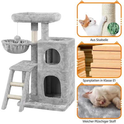 Kratzbaum Katzenbaum 94 cm für Katzen mit 2 Spielhaus Katzenmöbel Kratzbaum Katzenbaum 94 cm für Katzen mit 2 Spielhaus Katzenmöbel