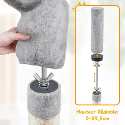 Yaheetech Arbre à Chat Réglable en Hauteur