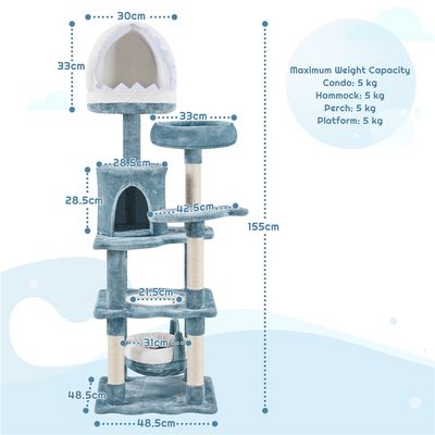 Arbre à Chat Avec Niche Effet Requin Avec Hamac Cachette Perchoir