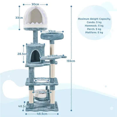 Yaheetech Arbre à Chat Effet Requin