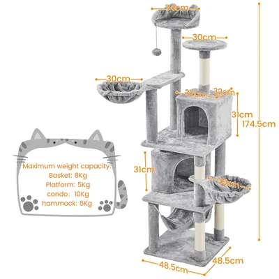 Yaheetech Grand Arbre à Chat en Bois