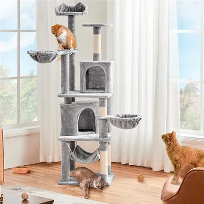 Arbre à Chat Géant Hauteur 175 Cm Avec 2 Plate-formes Perchés
