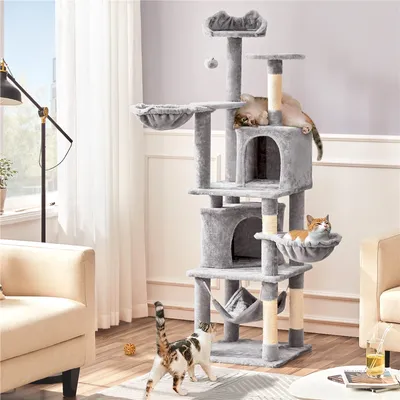 Arbre à Chat Géant Hauteur 175 Cm Avec 2 Plate-formes Perchés