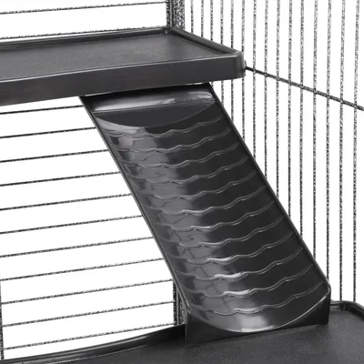 Yaheetech Cage pour Petits Animaux à Roulettes Noir