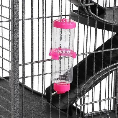 Yaheetech Cage pour Petits Animaux à Roulettes Noir