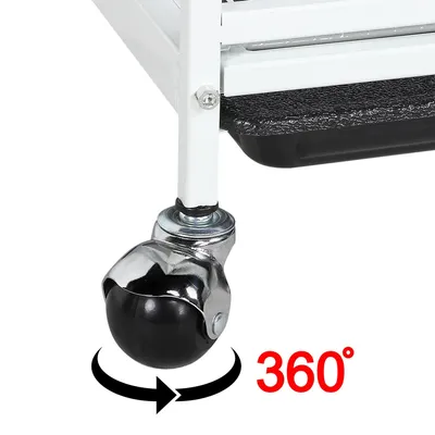 Yaheetech Cage pour Petits Animaux à Roulettes Blanc