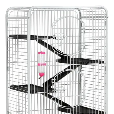 Yaheetech Cage pour Petits Animaux à Roulettes Blanc