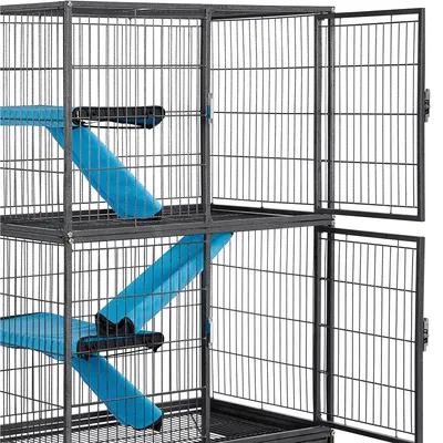 Yaheetech Cage pour Petits Animaux Roulante Noir