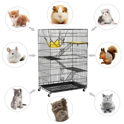 Yaheetech Cage pour Chats Mobile