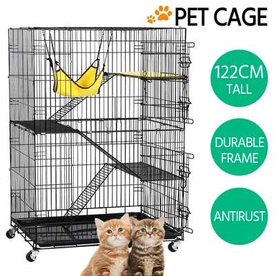 Yaheetech Cage pour Chats Mobile