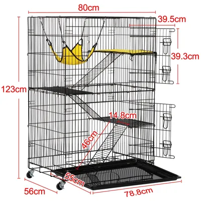 Yaheetech Cage pour Chats Mobile