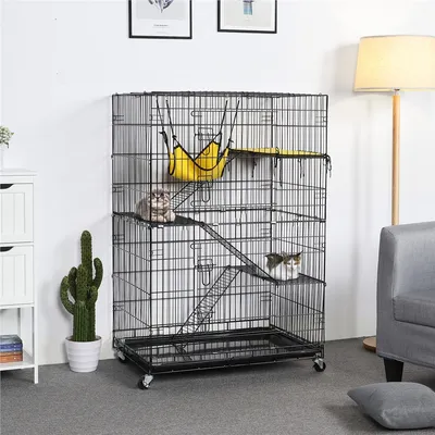 Yaheetech Cage pour Chats Mobile