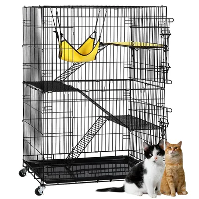 Yaheetech Cage pour Chats Mobile