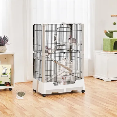 Yaheetech Cage pour Lapin à roulettes