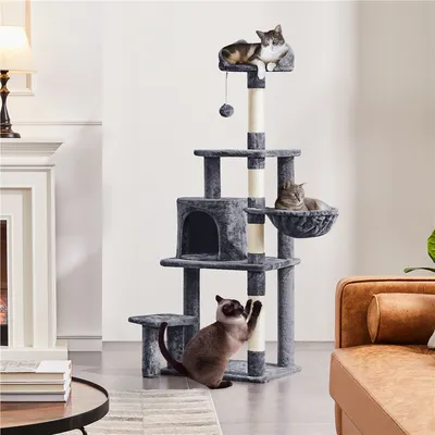 Arbre à Chat Multiniveau Tour Pour Chat Avec Perchoir à Oreilles De Chat