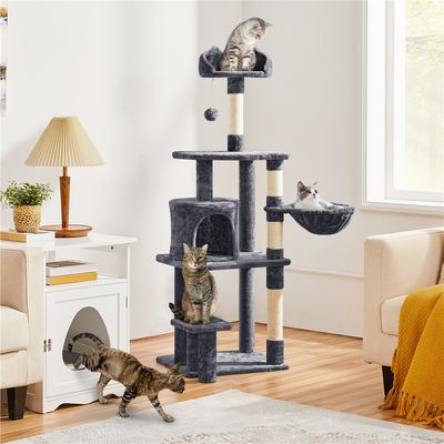 Arbre à Chat Multiniveau Tour Pour Chat Avec Perchoir à Oreilles De Chat