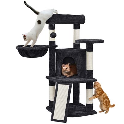 Arbre à Chat En Sisal Griffoir Grattoir Tour De Jeux Hauteur 106cm Noir Noir