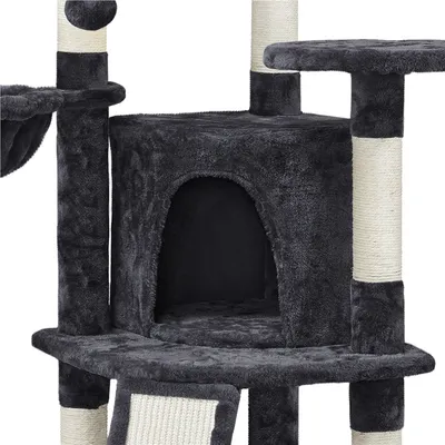 Arbre à Chat En Sisal Griffoir Grattoir Tour De Jeux Hauteur 106cm Noir Arbre à Chat En Sisal Griffoir Grattoir Tour De Jeux Hauteur 106cm Noir