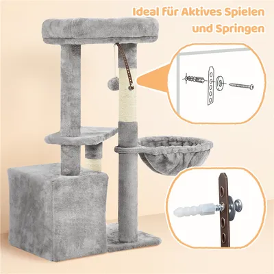 Kratzbaum klein 87 cm hoch stabiler Kletterbaum mit Plüsch Sisal Kratzbaum klein 87 cm hoch stabiler Kletterbaum mit Plüsch Sisal