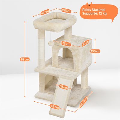 Arbre à Chat Avec Griffoir Et Poteaux En Sisal Centre D'activités Beige
