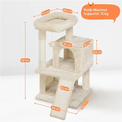 Arbre à Chat Avec Griffoir Et Poteaux En Sisal Centre D'activités Beige