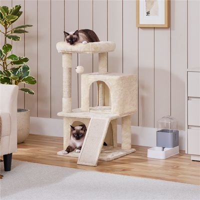 Arbre à Chat Avec Griffoir Et Poteaux En Sisal Centre D'activités Beige