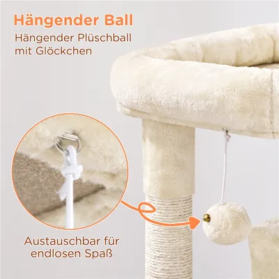 Stabiler Kratzbaum 91 cm Höhe Katzenbaum Aussichtsplattform 2 Höhlen