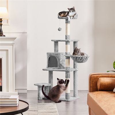 Arbre à Chat Multiniveau Tour Pour Chat Avec Perchoir à Oreilles De Chat
