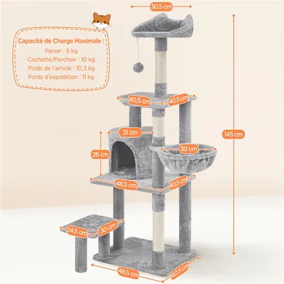 Yaheetech Arbre à Chat Multiniveau avec Perchoir Yaheetech Arbre à Chat Multiniveau avec Perchoir