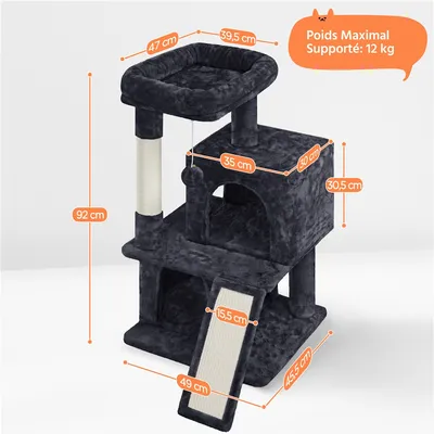 Yaheetech Arbre à Chat  avec Poteaux en Sisal