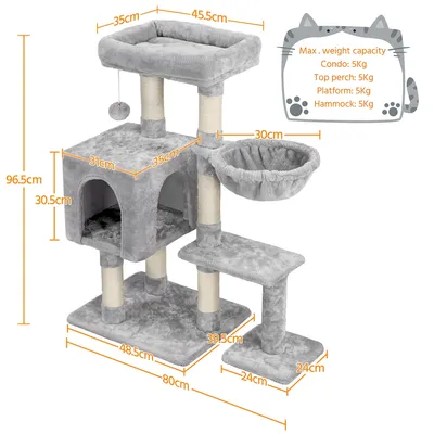 Yaheetech Arbre à Chat en Bois avec Condo