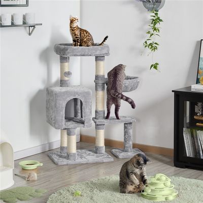 Arbre à Chat Multiniveau Tour Pour Chat Avec Poteaux 96,5 Cm De Haut