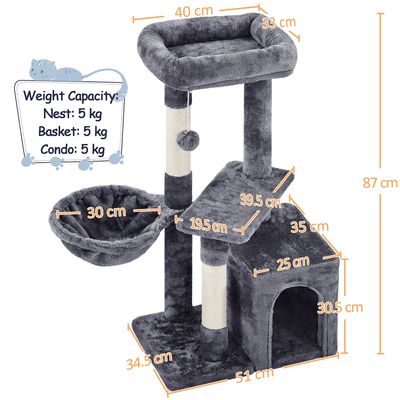 Petit Arbre à Chat Multiniveau Tour Pour Chat 87 Cm De Haut