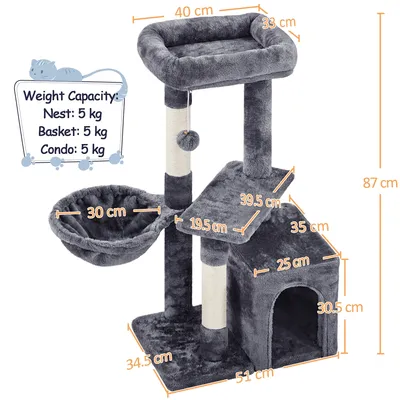 Petit Arbre à Chat Multiniveau Tour Pour Chat 87 Cm De Haut