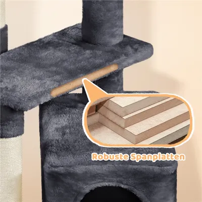Kratzbaum klein 87 cm hoch stabiler Kletterbaum mit Plüsch Sisal für Katzen