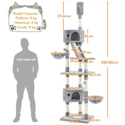 Yaheetech Arbre à Chat XXL pour 2-3 Chats  Adultes