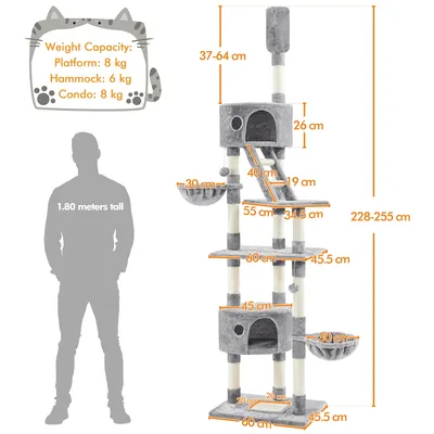 Yaheetech Arbre à Chat XXL pour 2-3 Chats  Adultes